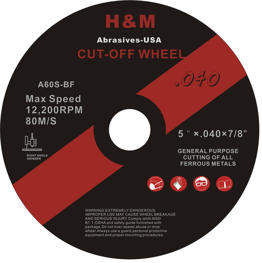 5" x .040" x 7/8" Cut-off Wheel for Stainless Steel & Metal