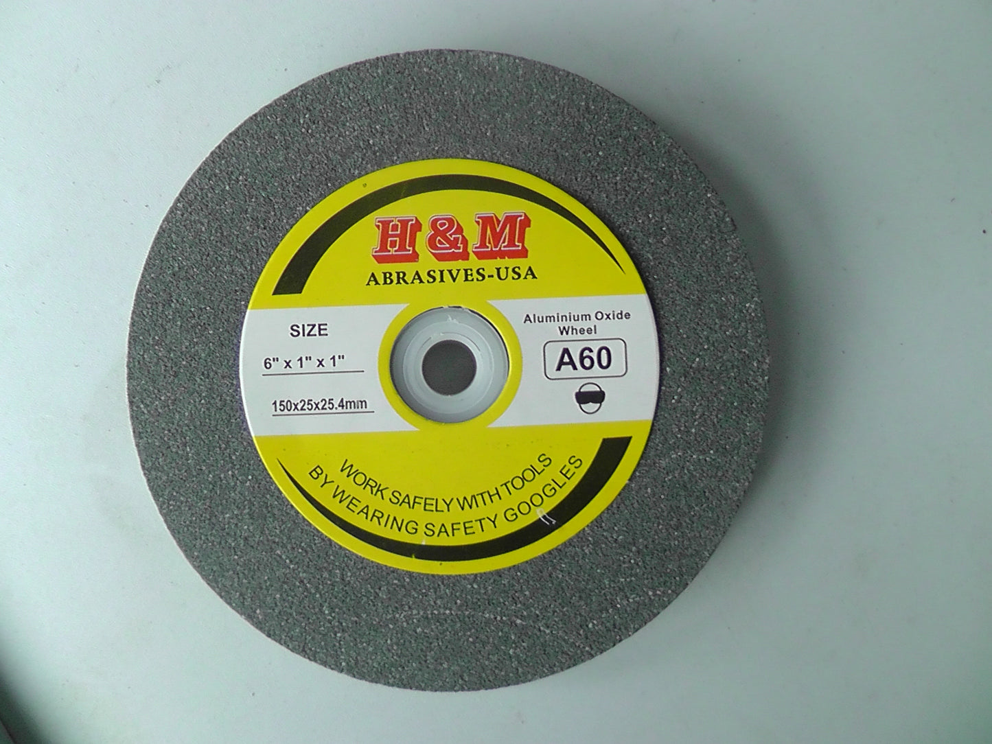 6 in BENCH GRINDING WHEEL VITRIFIRD 6" x 1" x 1" A/O 46 60 100 Grit Bench Grinder