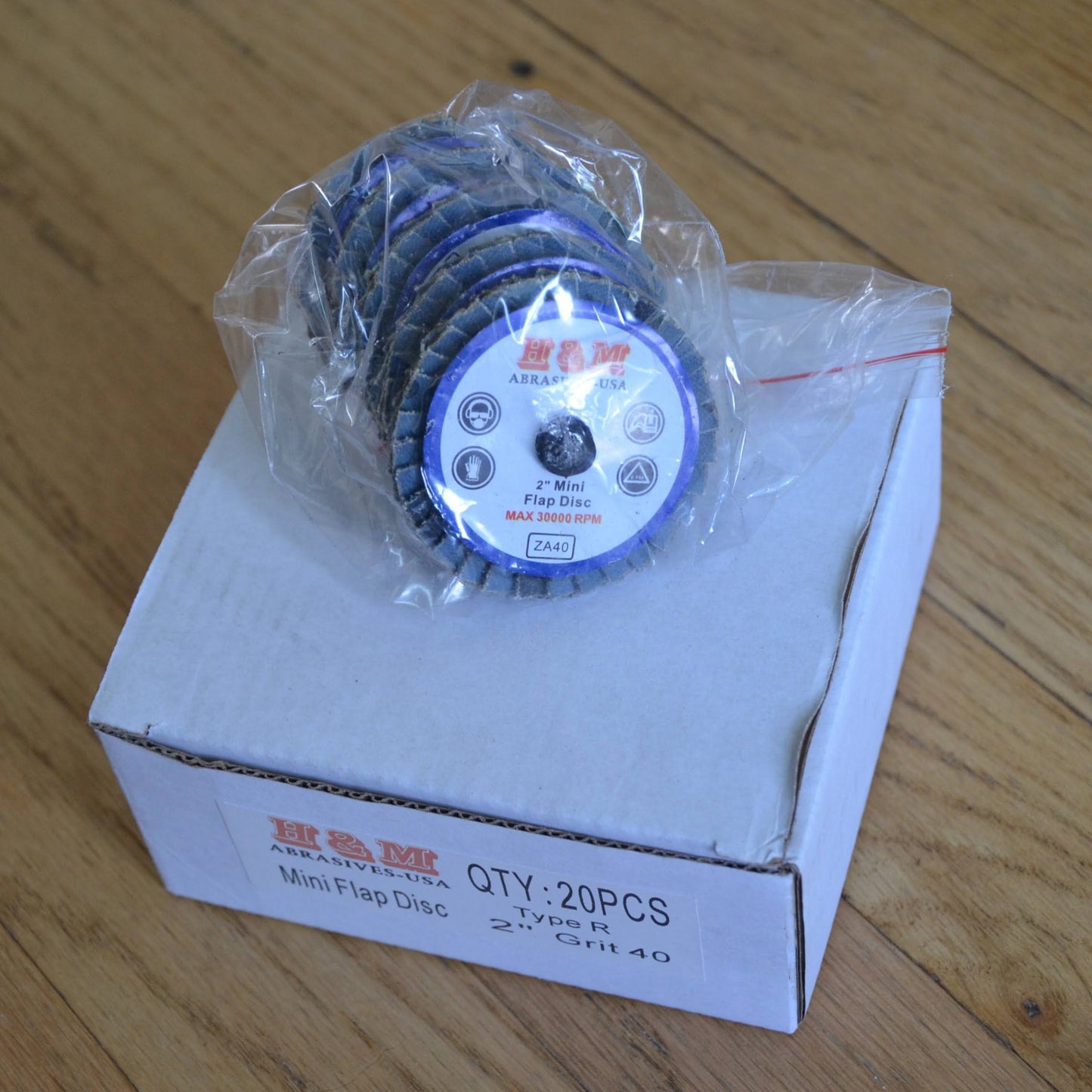 2" 3" Mini FLAP DISCS in 40 60 80 120 Grit - Type R attachment - Roloc Quick Change