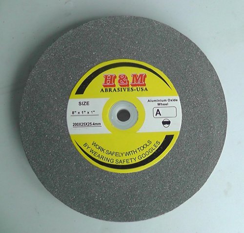 8" x 1" x 1" Bench Grinding Wheel in 46 60 100 grit Vitrified 1" Arbor Includes 3/4" 5/8" 1/2" Bushing
