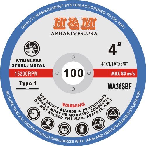 4" x 1/16" x 5/8" CUT-OFF WHEELS for Stainless Steel & Metal Cutting Disc (25 PACK)