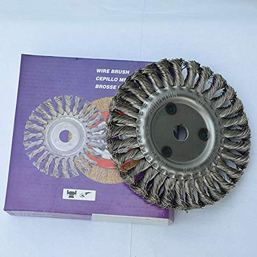6 inch Knotted Wire Twisted Brush with 7/8" Arbor for Bench grinder / 2pcs Pack