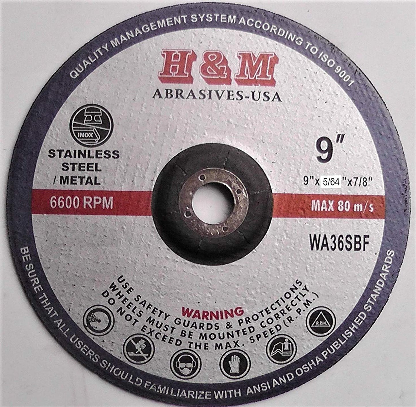 9" X 5/64" X 7/8" Cut-off Wheels for Stainless Steel & Metal Cutting Disc (5pcs Pack)