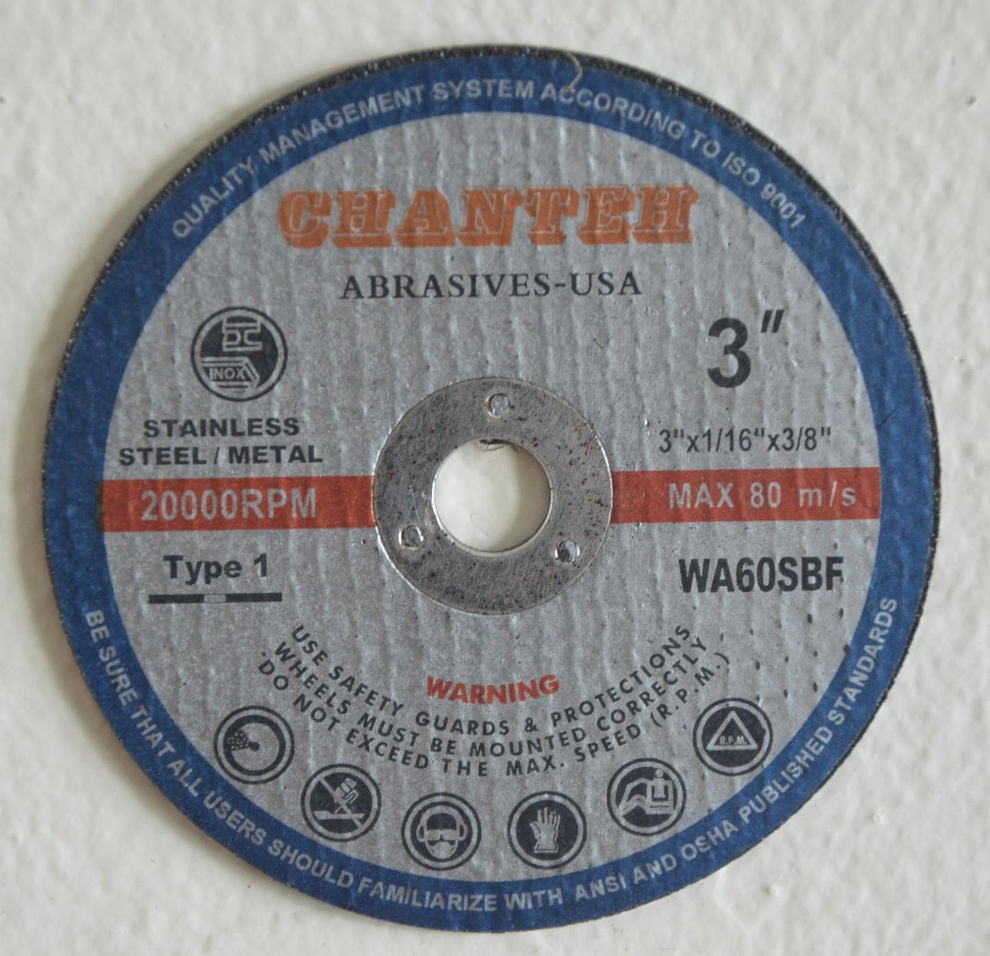 3" x 1/16" x 3/8" CUT-OFF WHEELS for Stainless Steel & Metal Cutting Disc (20 PACK)