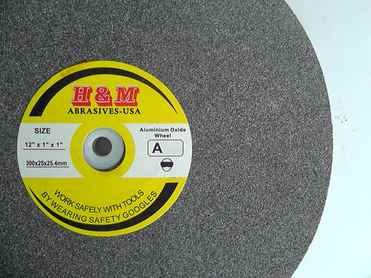 12 inch BENCH GRINDING WHEEL VITRIFIED 12" x 1" x 1" A/O IN 46 60 100 Grit Bench Grinder