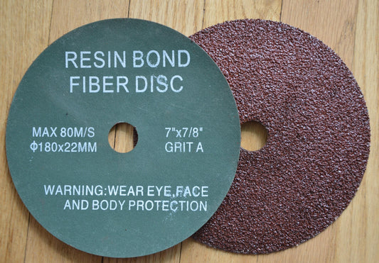 7 inch RESIN FIBER DISC 7" x 7/8" A/O in 24 36 60 80 100 120 Grit Sanding Discs