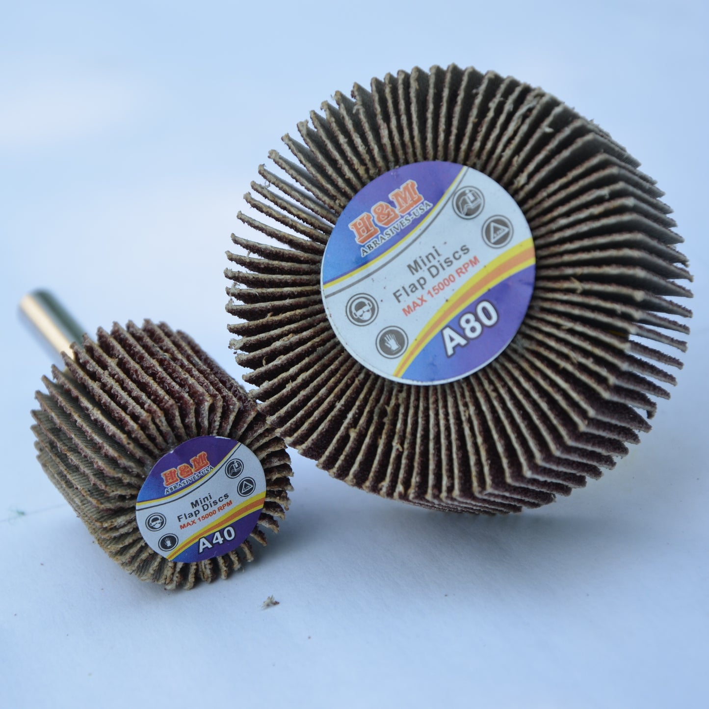FLAP WHEEL 1" x 5/8" with 1/4" Shank in 40 60 80 120 180 Grit