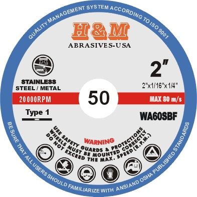 2" 3" 4" 4-1/2" 5" 6"  Cut-off Wheels Cutting Discs in Volume Discount