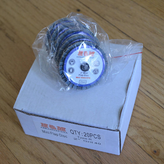 2" 3" Mini FLAP DISCS in 40 60 80 120 Grit - Type R attachment - Roloc Quick Change