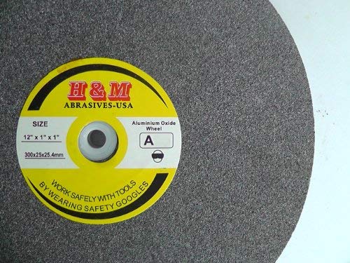 12" x 1" x 1" BENCH GRINDING WHEEL 100 grit Vitrified 1" Arbor includes 3/4" 5/8" 1/2" Bushing