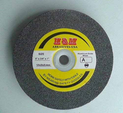 6" x 1/2" x 1" BENCH GRINDING WHEEL 46 grit Vitrified 1" Arbor includes 3/4" 5/8" 1/2" Bushing