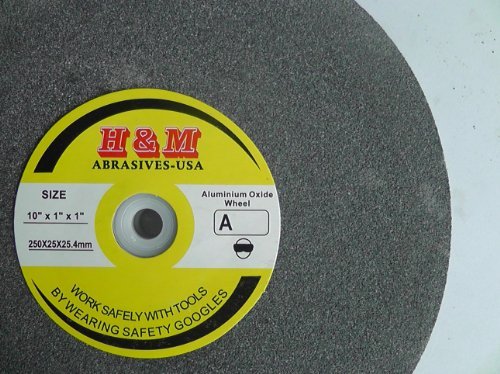 10" x 1" x 1" BENCH GRINDING WHEEL 46 grit Vitrified 1" Arbor includes 3/4" 5/8" 1/2" Bushing