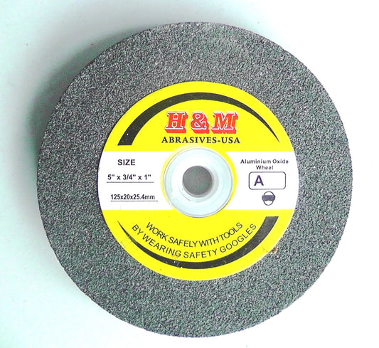 5 inch BENCH GRINDING WHEEL VITRIFIED 5" x 3/4" x 1" A/O IN 46 60 120 Grit Bench Grinder