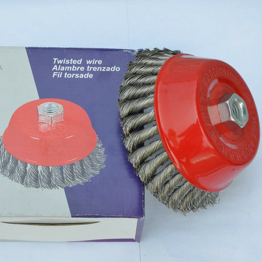 Premium 6" Knot Cup Wire Brush with M14 Thread for angle Grinder