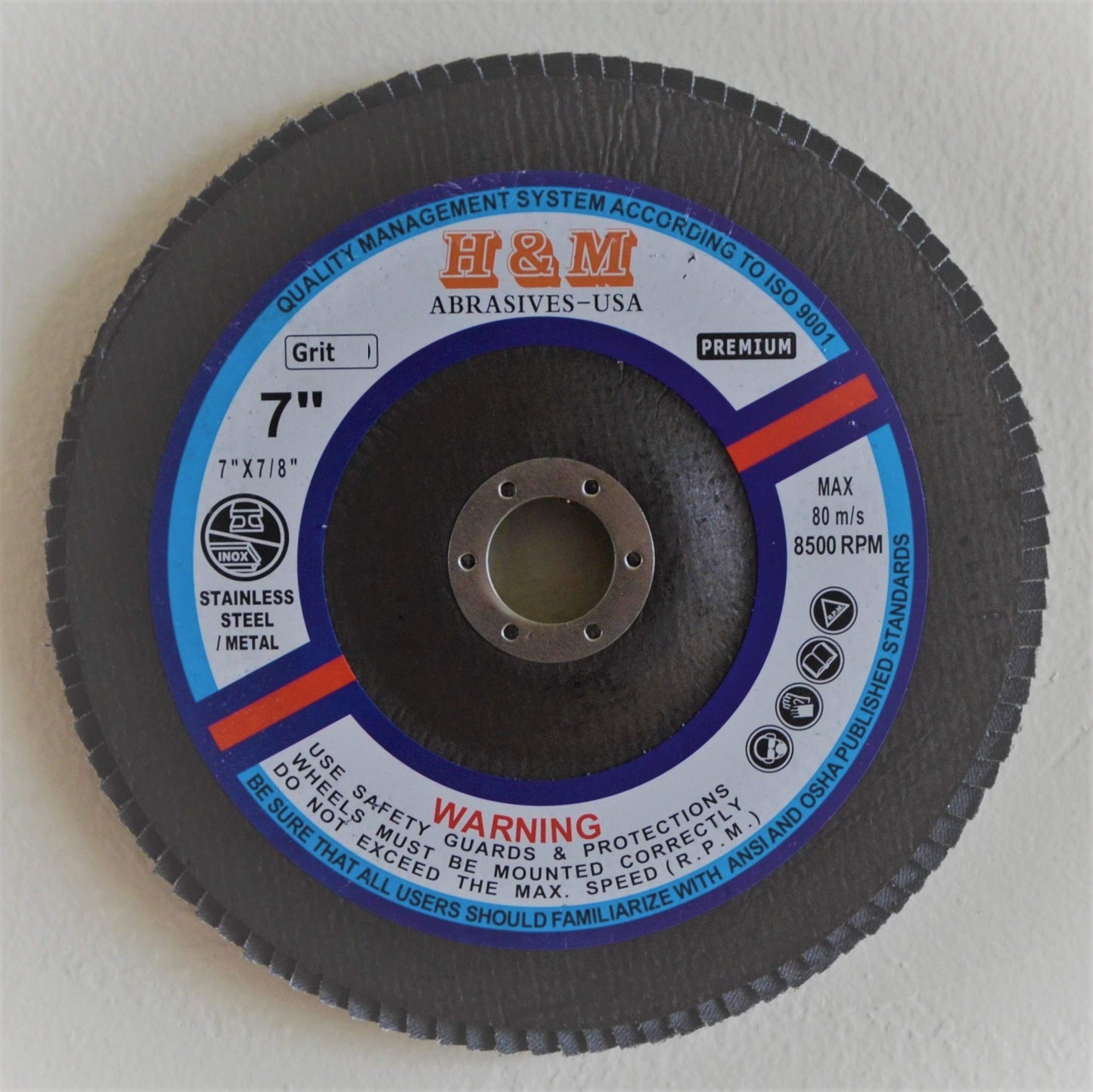 Premium FLAP DISCS 7" x 7/8" Zirconia 120 grit Grinding Wheel grinder tool - 5pcs Pack