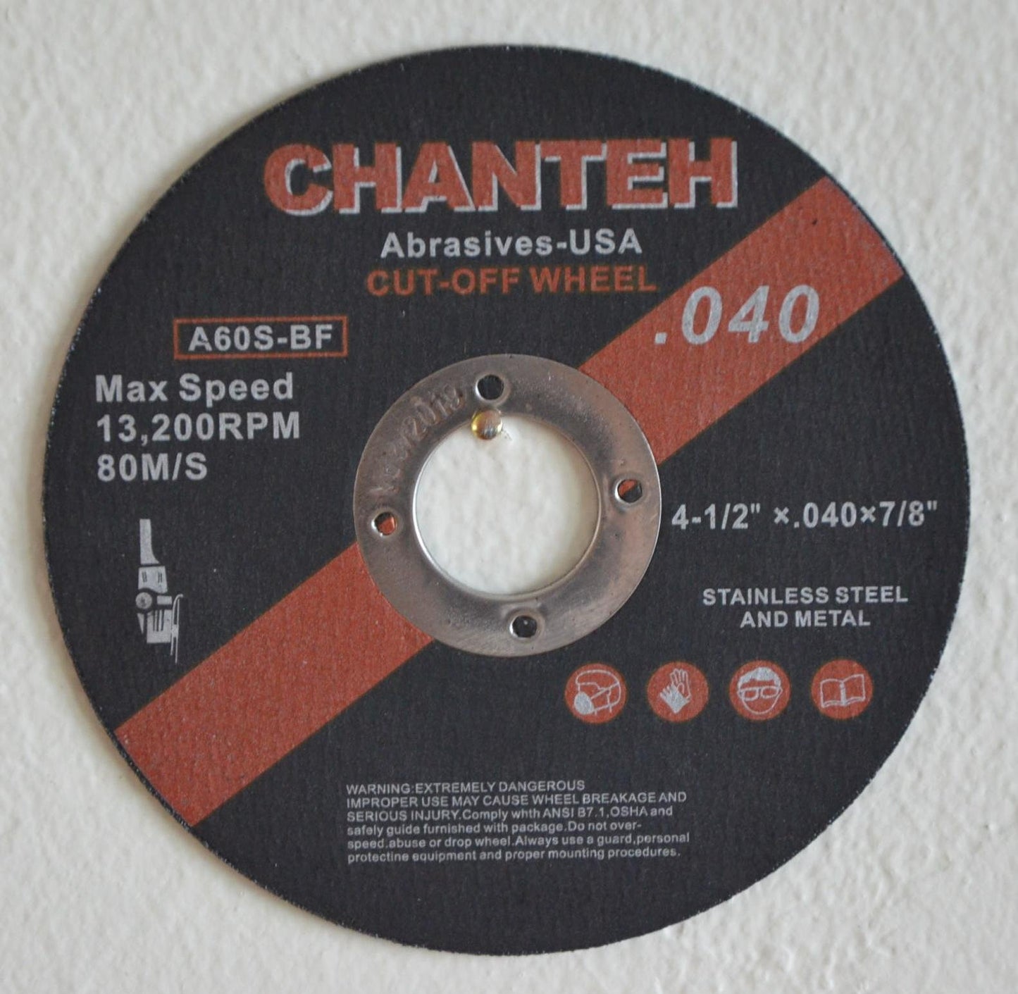 4-1/2" x .040" x 7/8" CUT-OFF WHEELS for Stainless Steel &.Metal Cutting Disc (25 PACK)