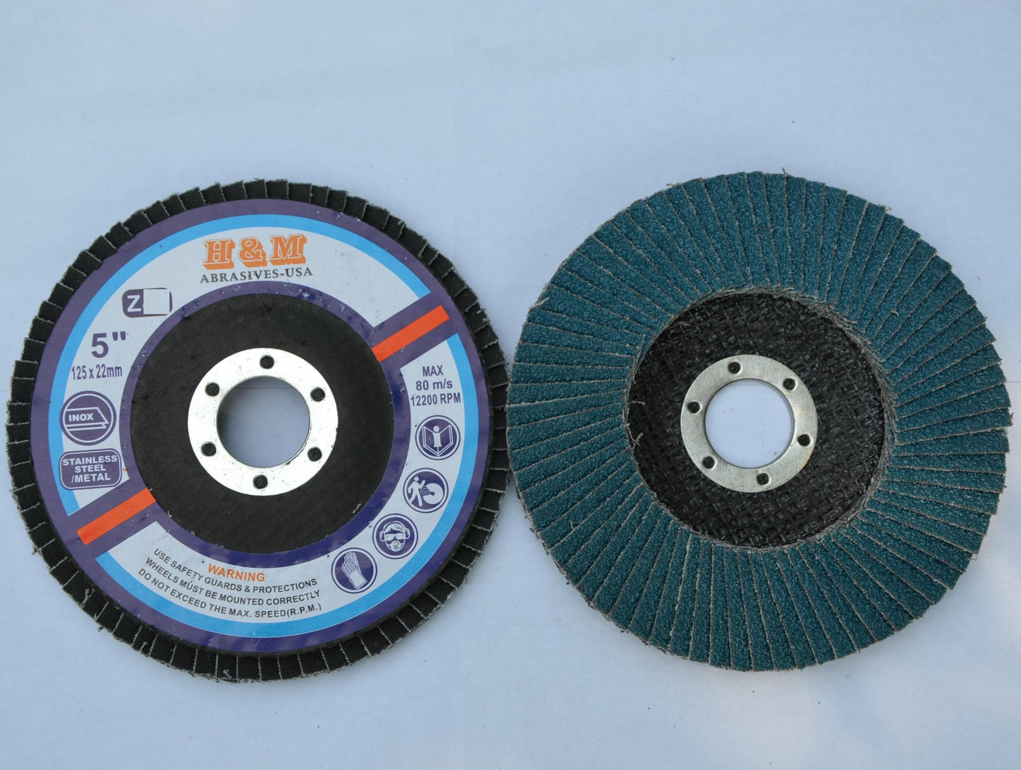 10pcs Premium FLAP DISCS 5" x 7/8" Zirconia 120 grit Grinding Wheel grinder tool