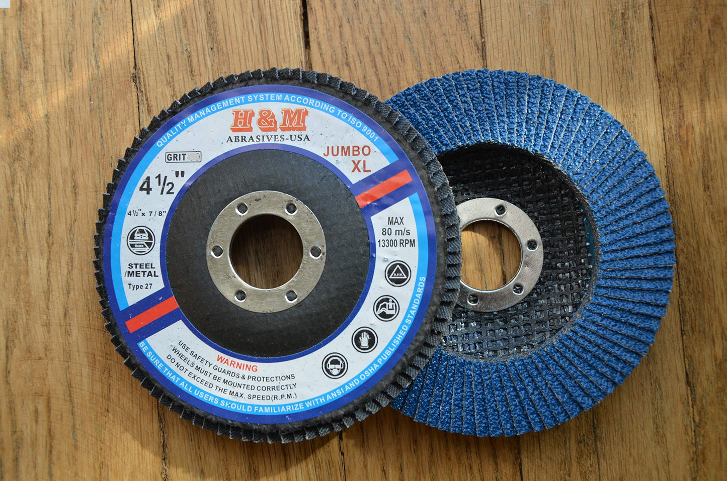 10pcs Premium Jumbo FLAP DISCS 4-1/2" x 7/8" Zirconia 60 grit Grinding Wheel