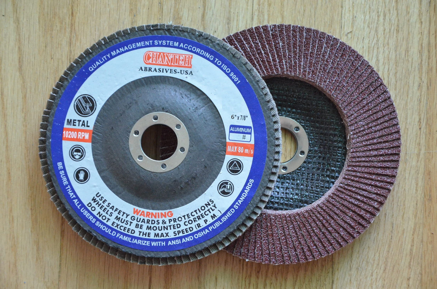 Premium FLAP DISCS 6" x 7/8" Aluminum Oxide 60 grit Grinding Wheel for angle grinder - 5pcs Pack