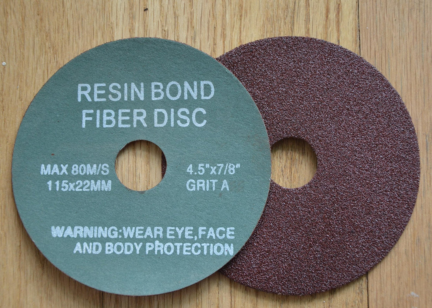 4-1/2" RESIN FIBER SANDING DISC Aluminum Oxide 80 Grit Discs / 25 Pack