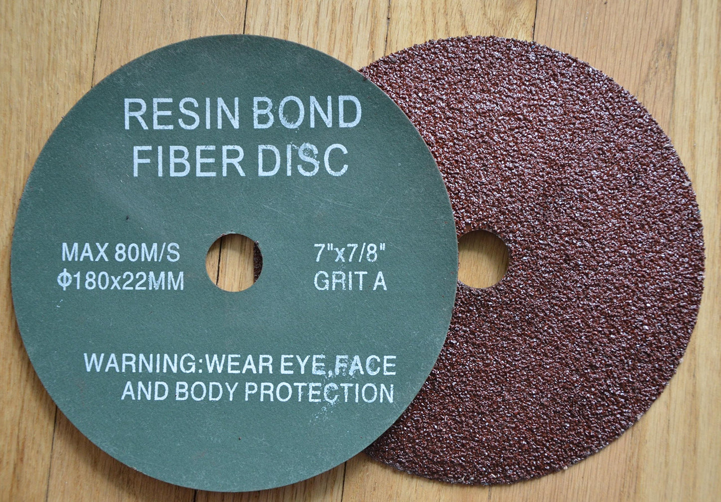 7" RESIN FIBER SANDING DISC Aluminum Oixde 36 Grit Discs / 25 Pack